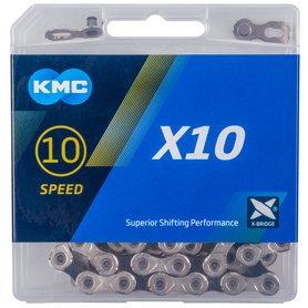 Řetěz KMC X10, 10s, 114 článků X-Bridge, stříbrná/černá